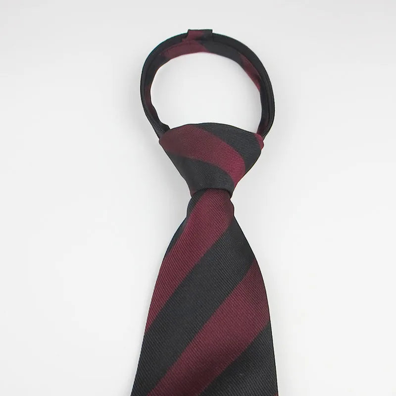 Zipper Ties Men Neck Tie Solid Striped Dots Neckties Men's Automatic Qme stx-8