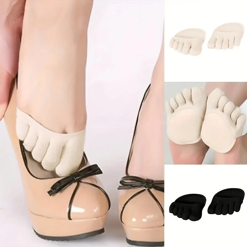 Summer Five Finger Half Palm Socks, Forefoot Pad, Invisible High-Heeled Socks, Non Slip Foot Pads, Split Toe Socks Qme