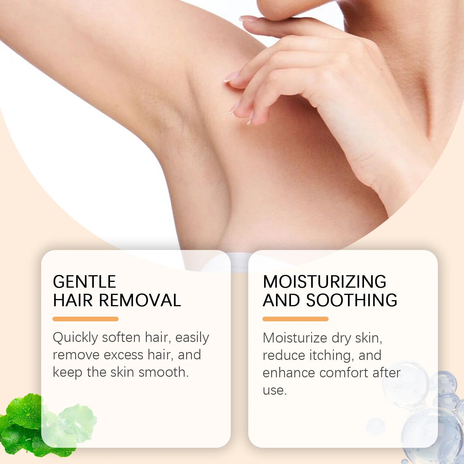 Hair Removal Cream for Face & Body Painless Depilatory Cream Smooth Skin Hair Remover Growth Inhibitor for Underarms Legs Arms Qme