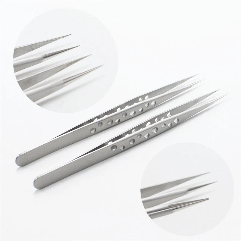 Precision Industrial Tweezers Anti-static Magnetic Stainless Steel Qme