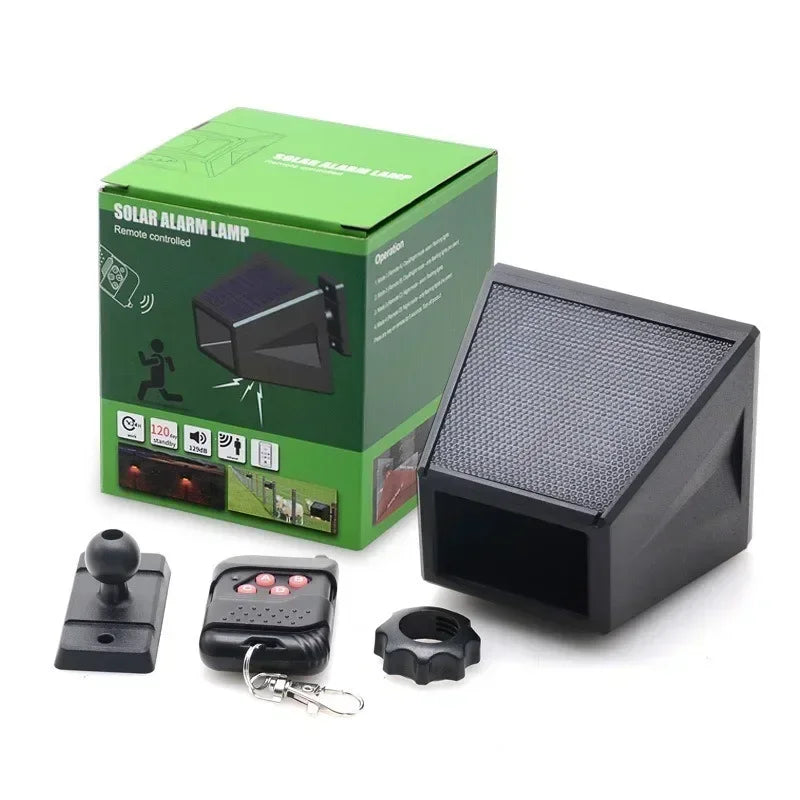 Solar Motion Sensor Alarm Lamp Remote Control Anti-animal Driver Professional Alarm Anti-theft Explosion Flash Alarm Siren Qme
