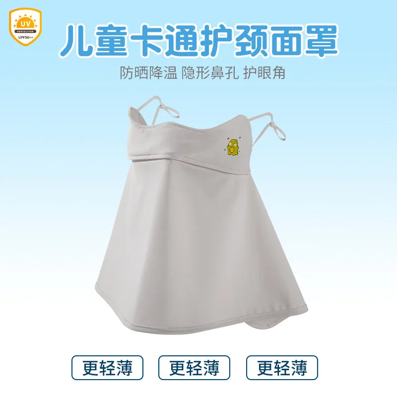 Melody Kuromi Sun Protection Face Mask Lightweight, Breathable Ice-Silk Sun Protection Mask for Students UV-Protective Mask Qme 6