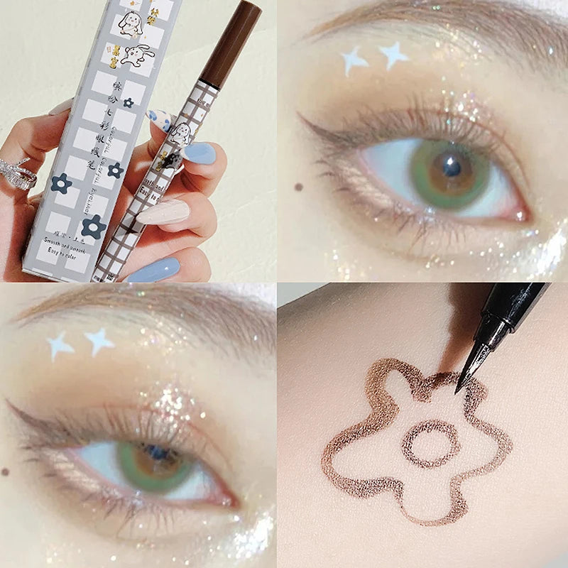 Smooth Colorful Eyeliner Pencil Matte Waterproof Not Blooming Black Eyeliner Pen Long Lasting Liquid Eye Liner Makeup Cosmetics Qme
