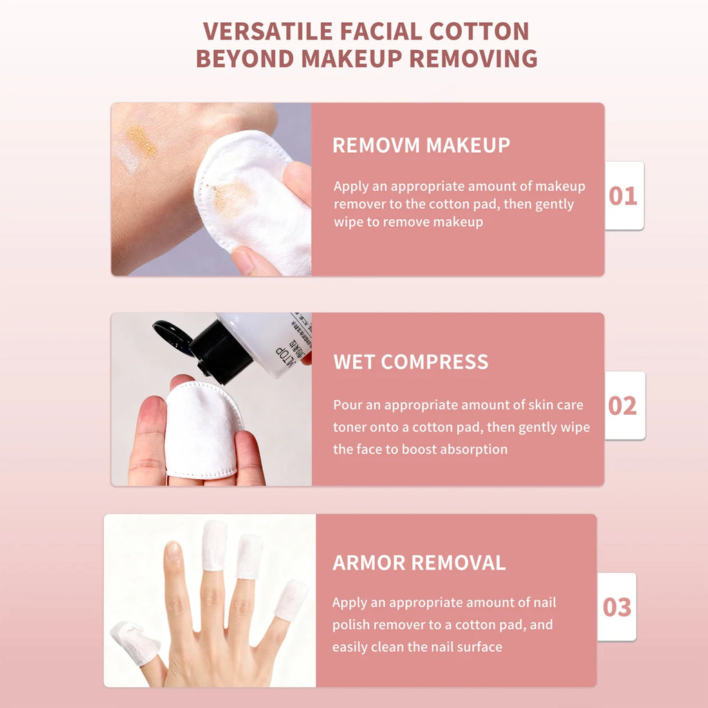Three-layer Thickened Round Cotton Pads Embossed Edges Disposable Qme