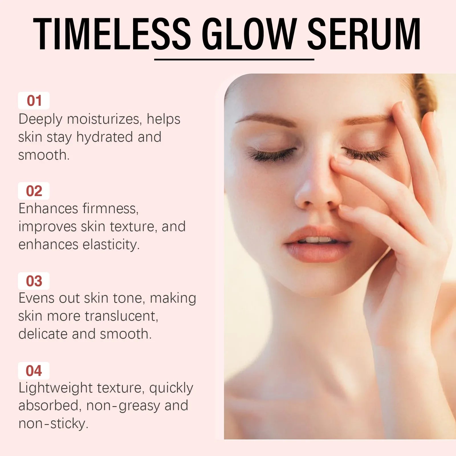 Hyaluronic Acid Firming Serum Moisturizing Fade Fine Lines Wrinkle Smoothing Even Skin Tone Brightening Facial Care Essence Qme