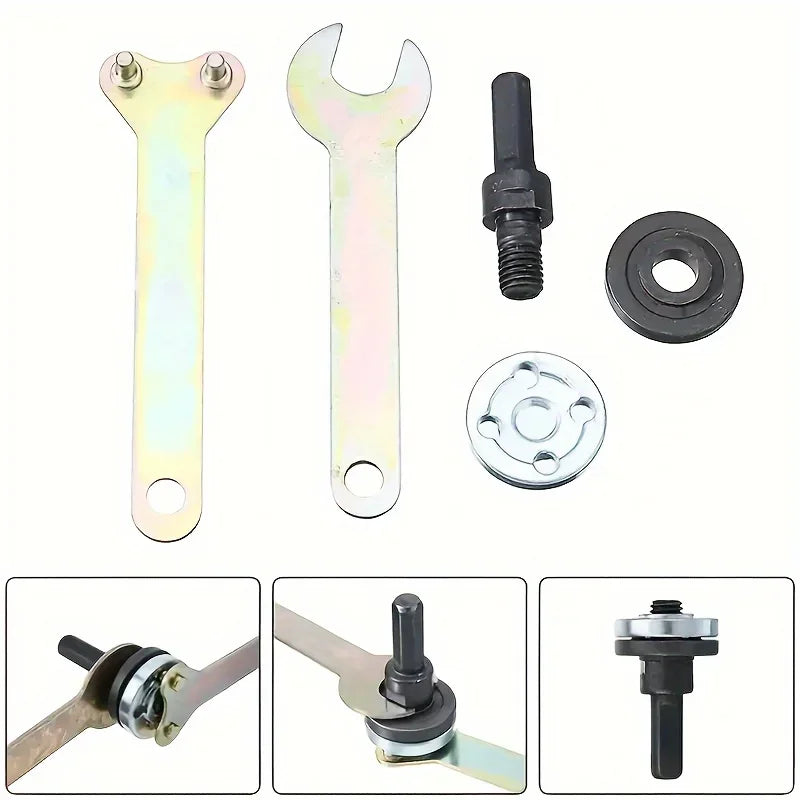 5pcs Metal Angle Grinder Transfer Rod Set-Durable Manual to Electric Conversion Kit with Holding Range, Secure Attachment Design Qme