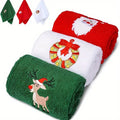 3pcsChristmas towels and bath towels, Christmas red towel and bath towel set, Merry Christmas bathroom supplies, Christmas gifts Qme 3pcs 32x45cm