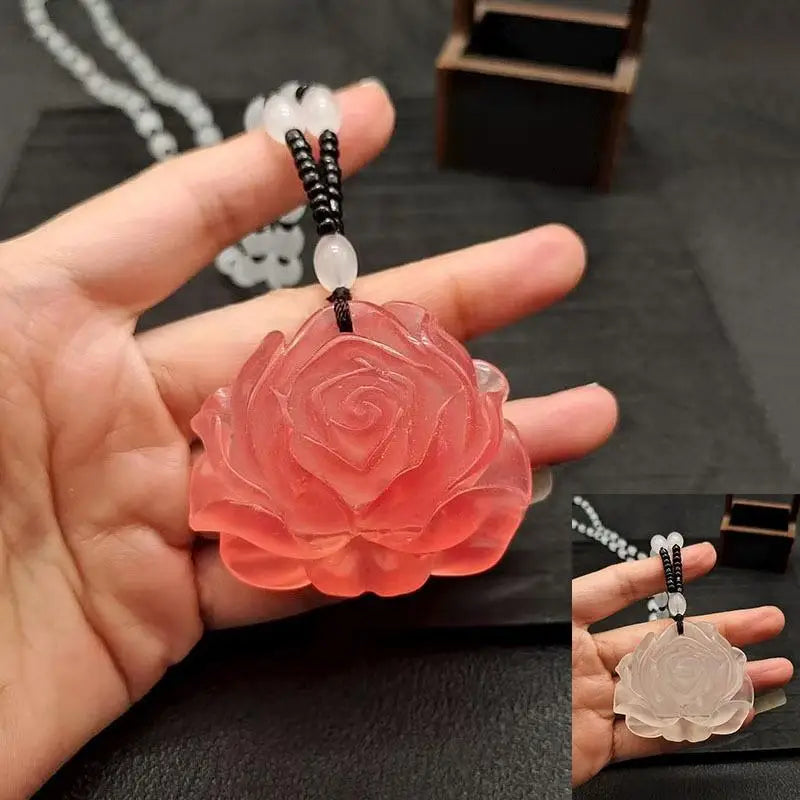 Sunlight UV Color Change Necklace Water Drop Pendent Necklace For Women Unisex Lucky Long Pendant Sweater Chain Ornaments Qme