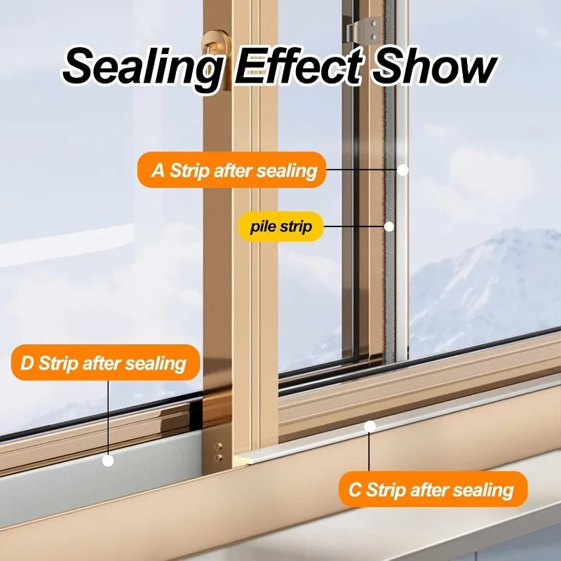 Self-adhesive Window Seal Strip Windproof Soundproof Draft Proof Qme