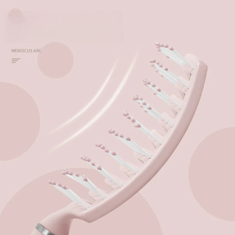 Women's Crown Hair Comb Volumizing Paddle Brush Flat Fix Macaron Bone Qme