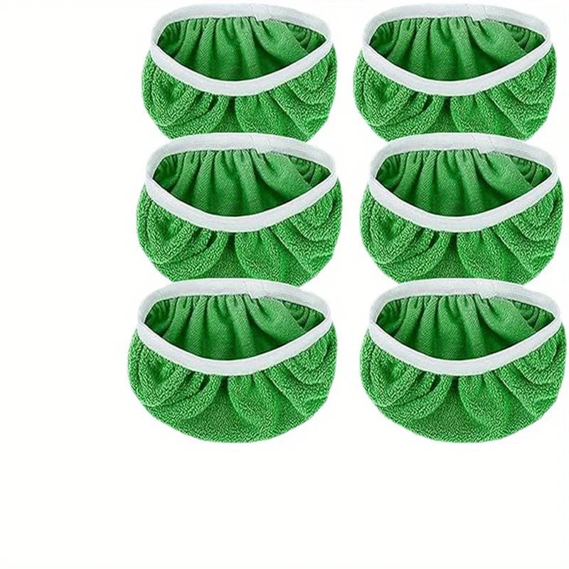 6pcs Super Absorbent Reusable Mop Mat - Microfiber Cleaning Cloth for Dry and Wet Floors, Compatible with Most Flat Mops Qme 6PCS