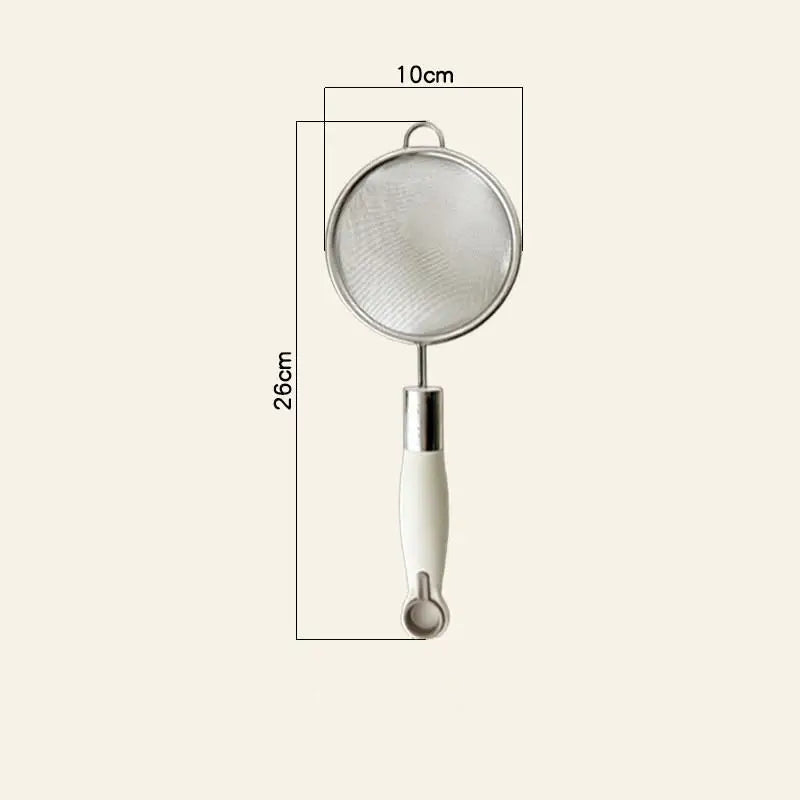Stainless Steel Mesh Filter Spoon Juice Soybean Milk Strainer Plastic Qme L