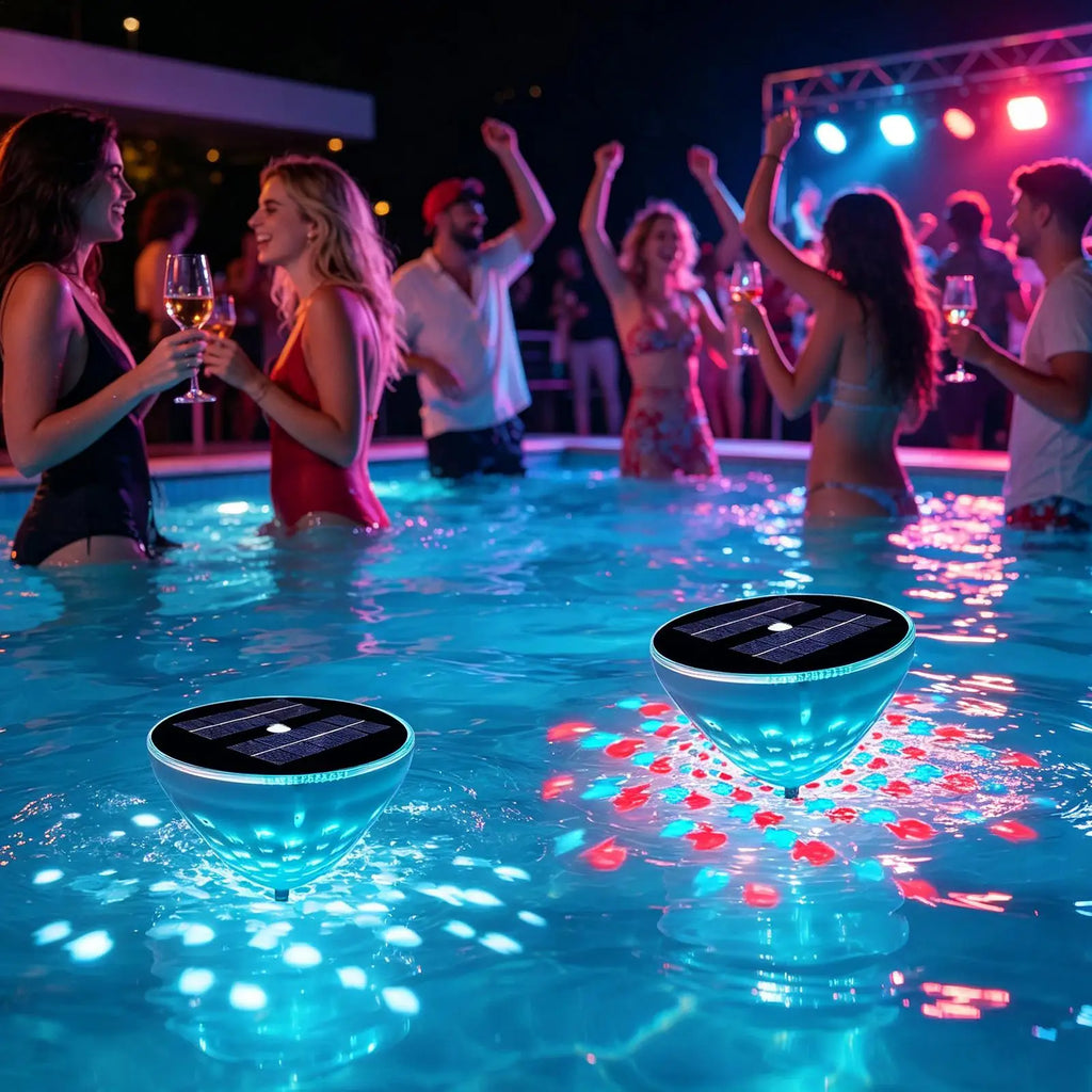 Pool Solar Lights 2 Pieces Projection Outdoor Decor Outdoor Pool Lights Backyard Decor For Indoor Home Bathtub Hot Tub Swimming Qme