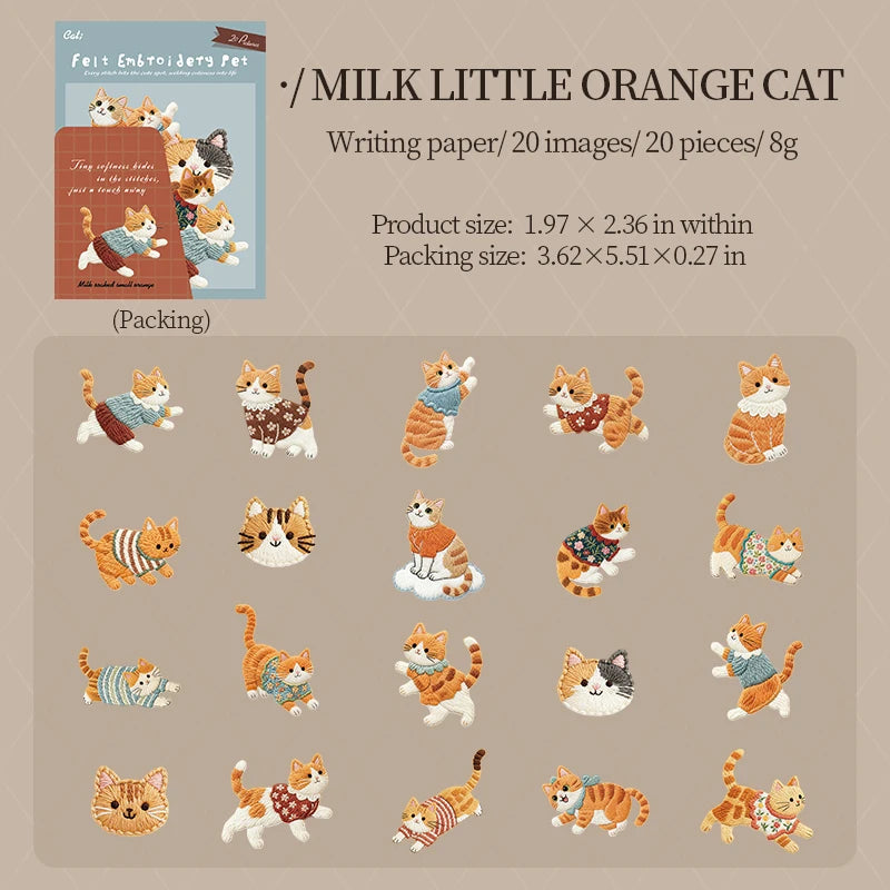 20Sheets Fluffy Plush Cat Dog Pet Theme No White Edge PET Stickers for DIY Craft Scrapbook Guitar Phone Case Notebook Decoration Qme 2