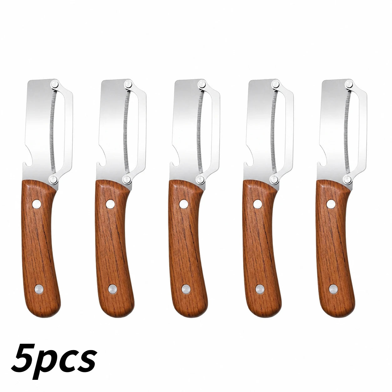 1/3/5Pcs Rustproof Stainless Steel Peeler Labor Saving Wooden Handle Wear Resistant Slicing Peeling Tool for Home Kitchen Use Qme peeler 5pcs