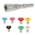 A02F-High Pressure Wash Washer Adaptor Kit For Nilfisk KEW ALTO WAP CALM- Includes 1/4" Quick Connect& Spray Nozzles Qme Silver