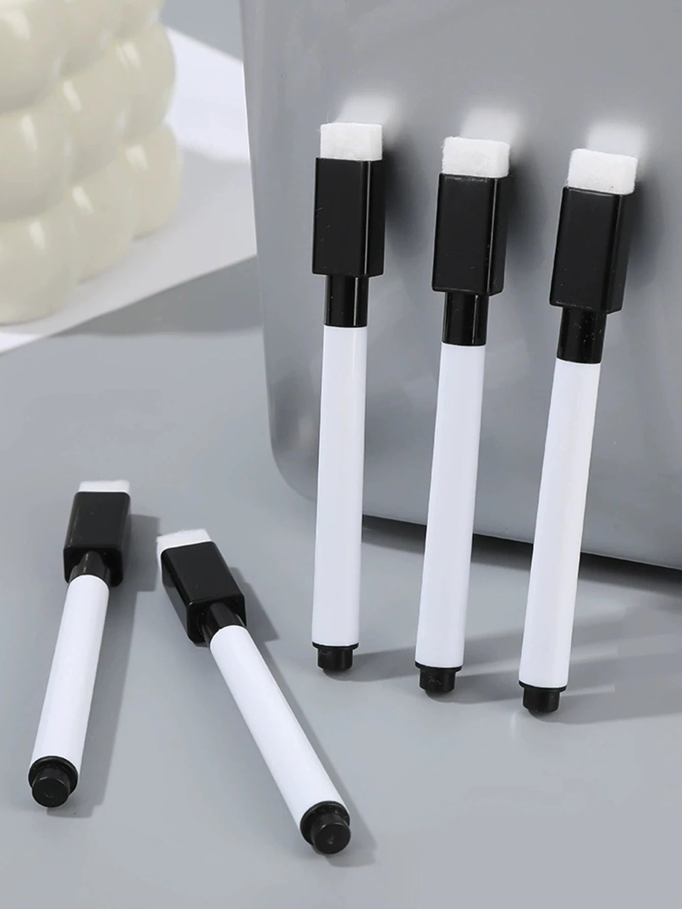 Magnetic Black Dry Erase Markers with Eraser Cap White Board Dry erase Markers Classroom Dry Wipe Pens for Home Office School Qme