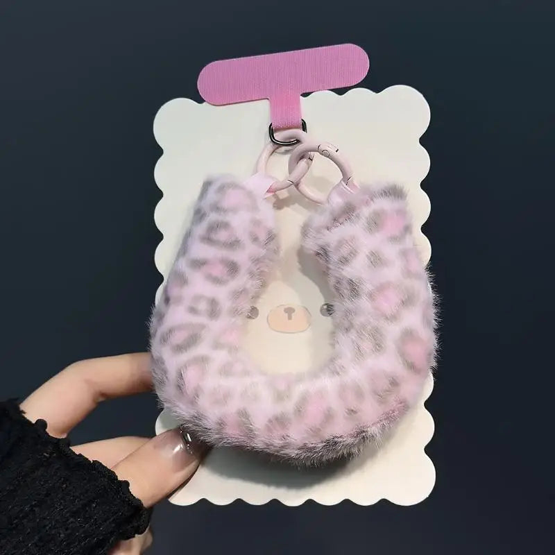 Exquisite Plush Wrist Lanyard Bright Colorful Strap Phone Keychain Qme A6