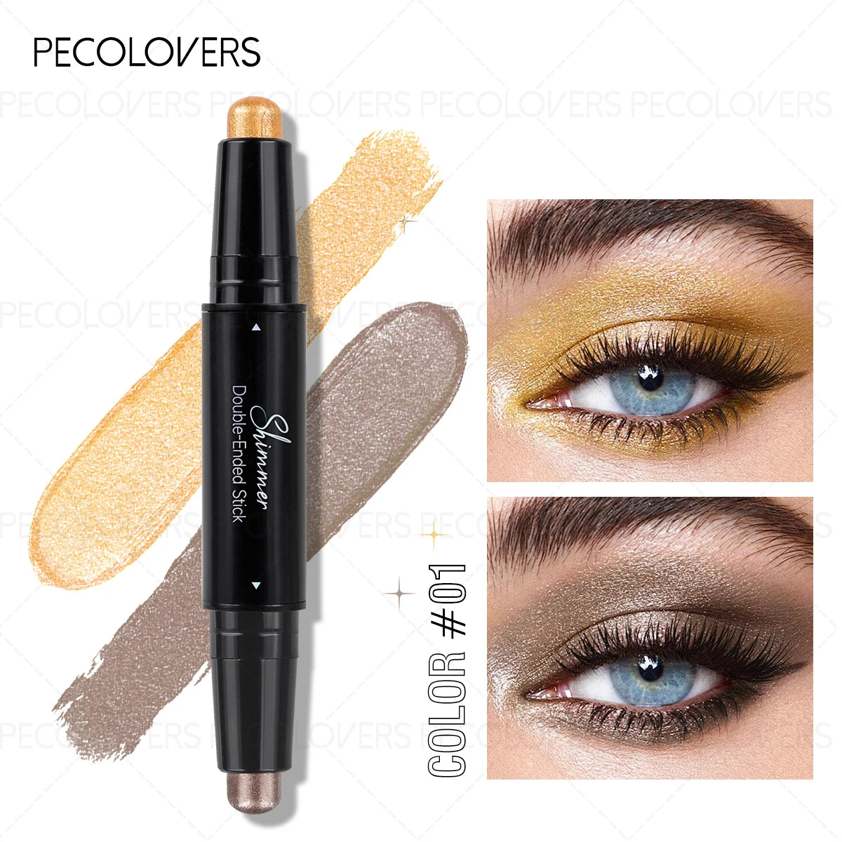 Double-ended Eyeshadow Stick Eye Highlighter Two-color Application Qme 01