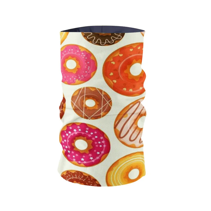 Food Donut Headscarf Fun Printing Women's Hijab Scarf Summer Neck Qme