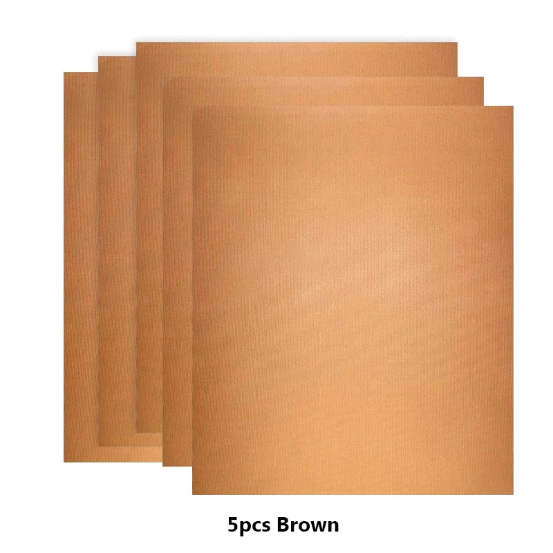 3/5pcs Reusable Non-Stick BBQ Grill Mat Pad Baking Sheet Portable Outdoor Picnic Cooking Barbecue Oven Tool Barbeque Accessories Qme 5pcs Bronze