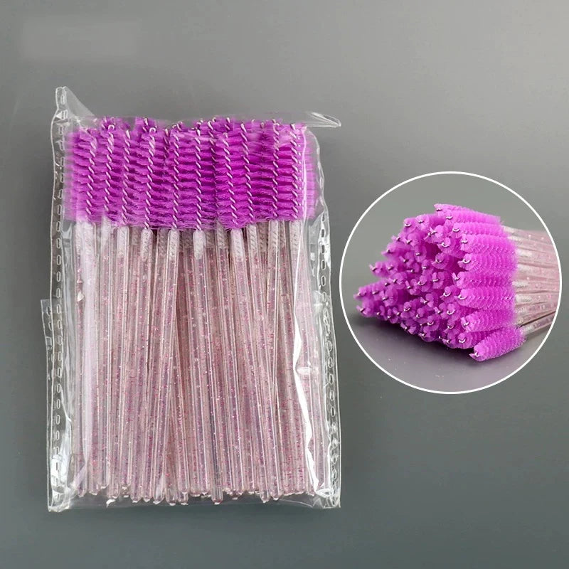 50-piece Crystal Eyelash Brushes Extension Mascara Professional Qme