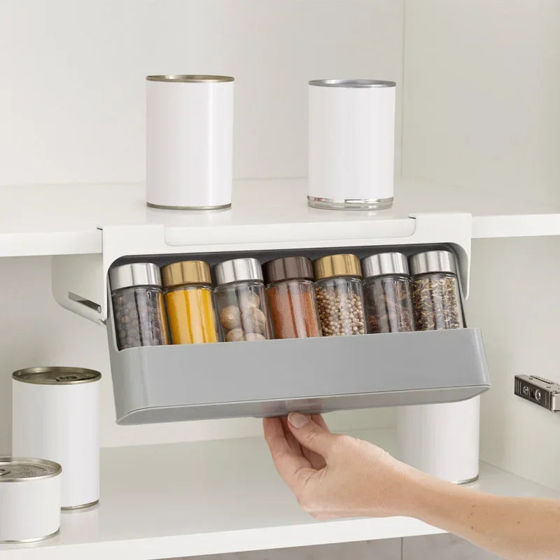 Kitchen Seasoning Bottle Storage Rack Spice Self-adhesive Qme
