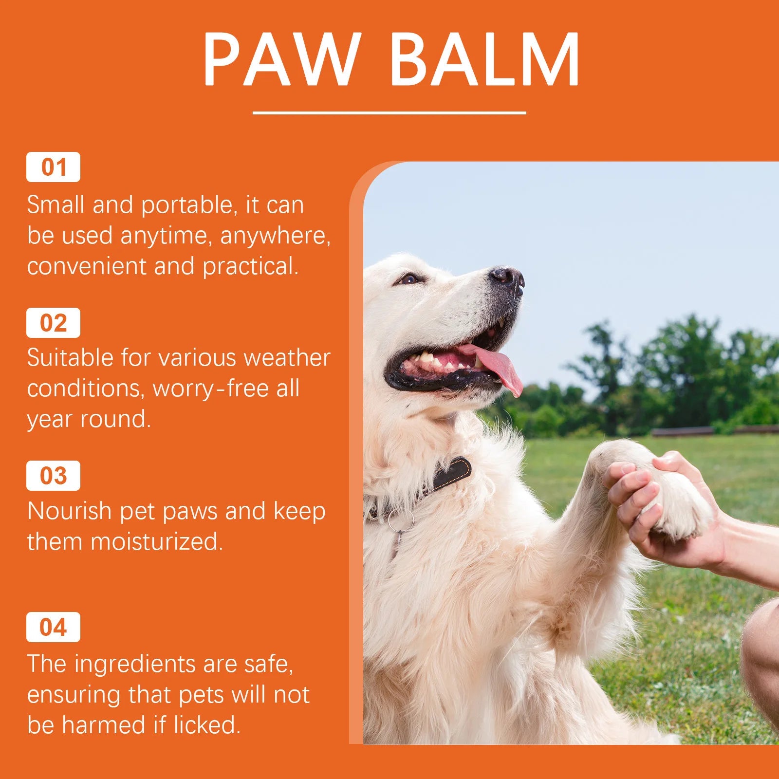 Pet Paw Balm Noses Paws Moisturizer Repair Dry Cracked Cat Foot Care Protector Lick Safe Repair Dry Cracked Dog Care Supplies Qme