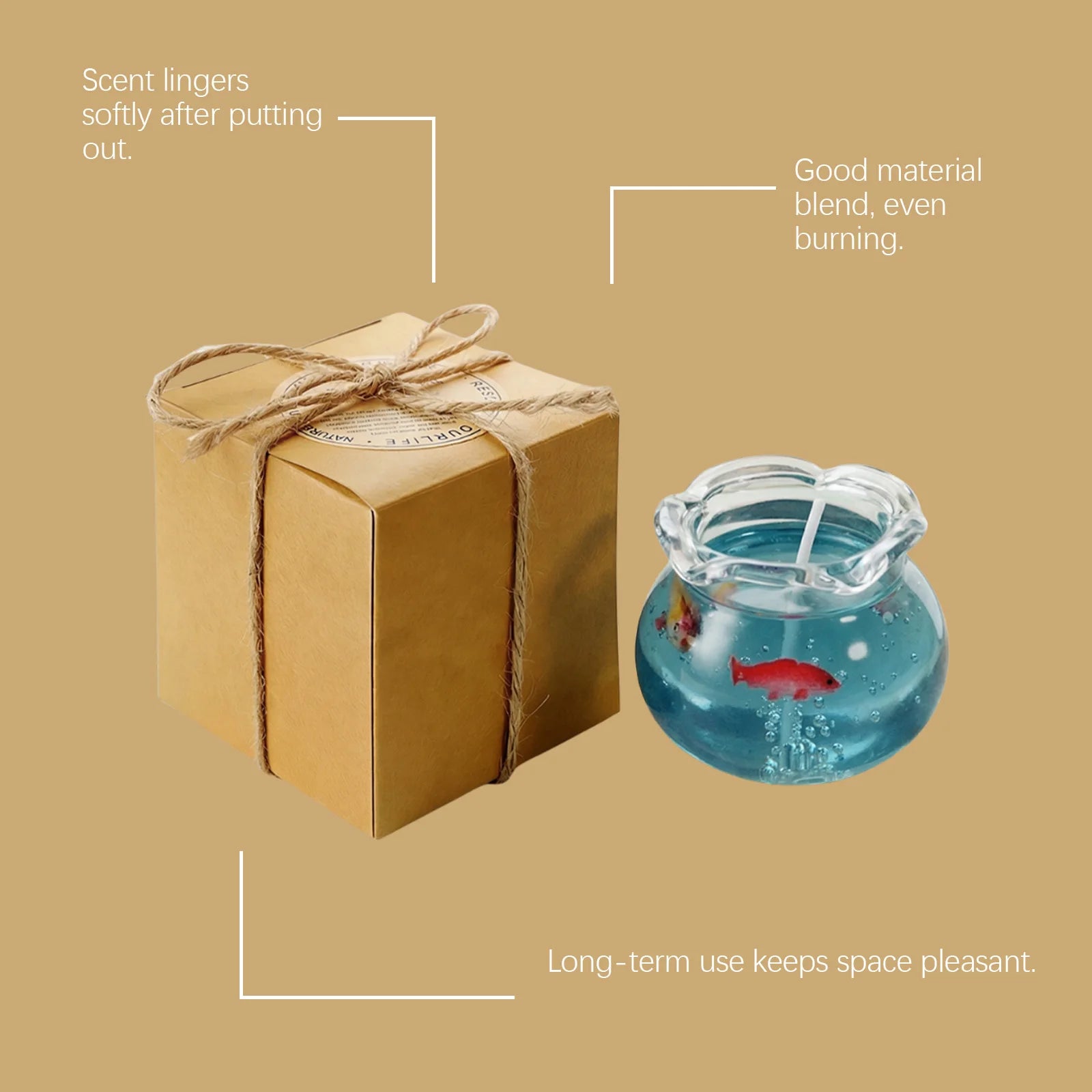Mini Jelly Wax Fish Tank-shaped Aromatherapy Candle Compact Home Store Long-lasting Decoration Candle for Holiday Creative Gift Qme