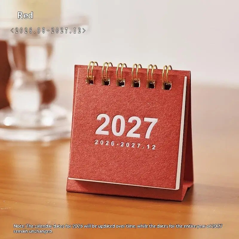 2027 Simple Creative Mini Desk Calendar Small Coil Desktop Planner Qme A7