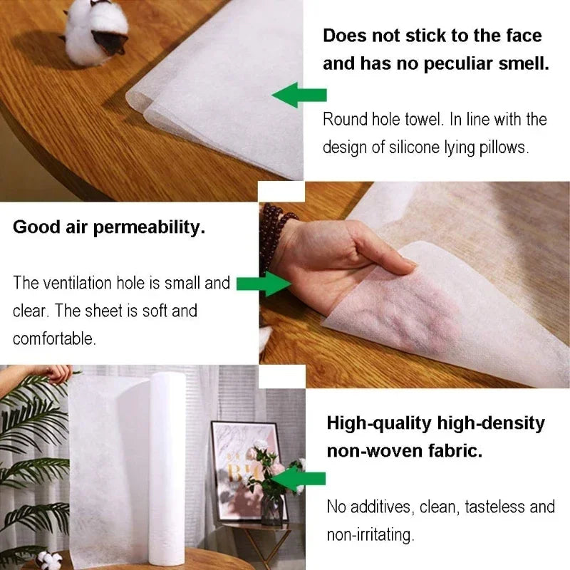50pcs/roll Disposable Beauty Salon Bed Sheets 50pcs/Roll, Non-Woven Table Cover for Tattoo SPA Eyelash Extension, Paper Roll Qme