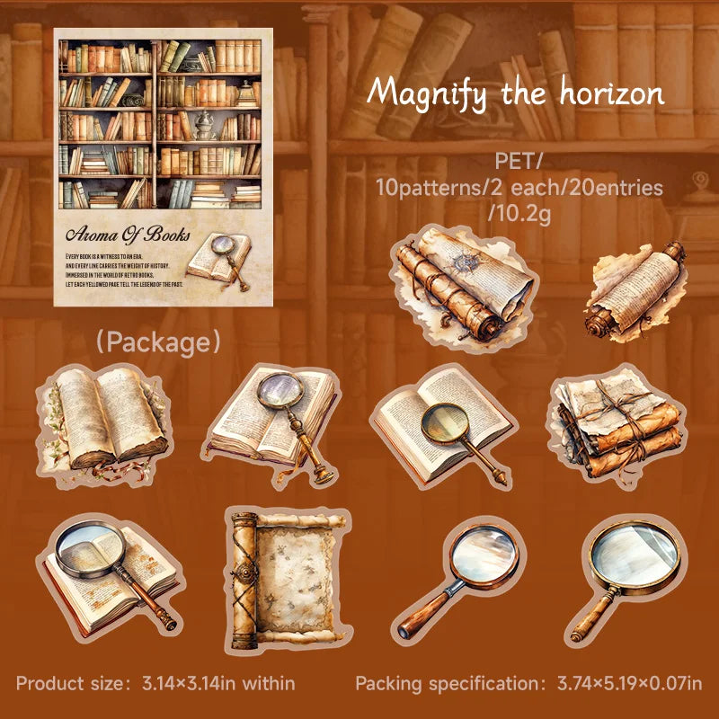 20 pcs/pack Book Frame Label PET Sticker Scrapbooking Collage Materials DIY Decor Junk Journal Aesthetics Stationery Sticker Qme A