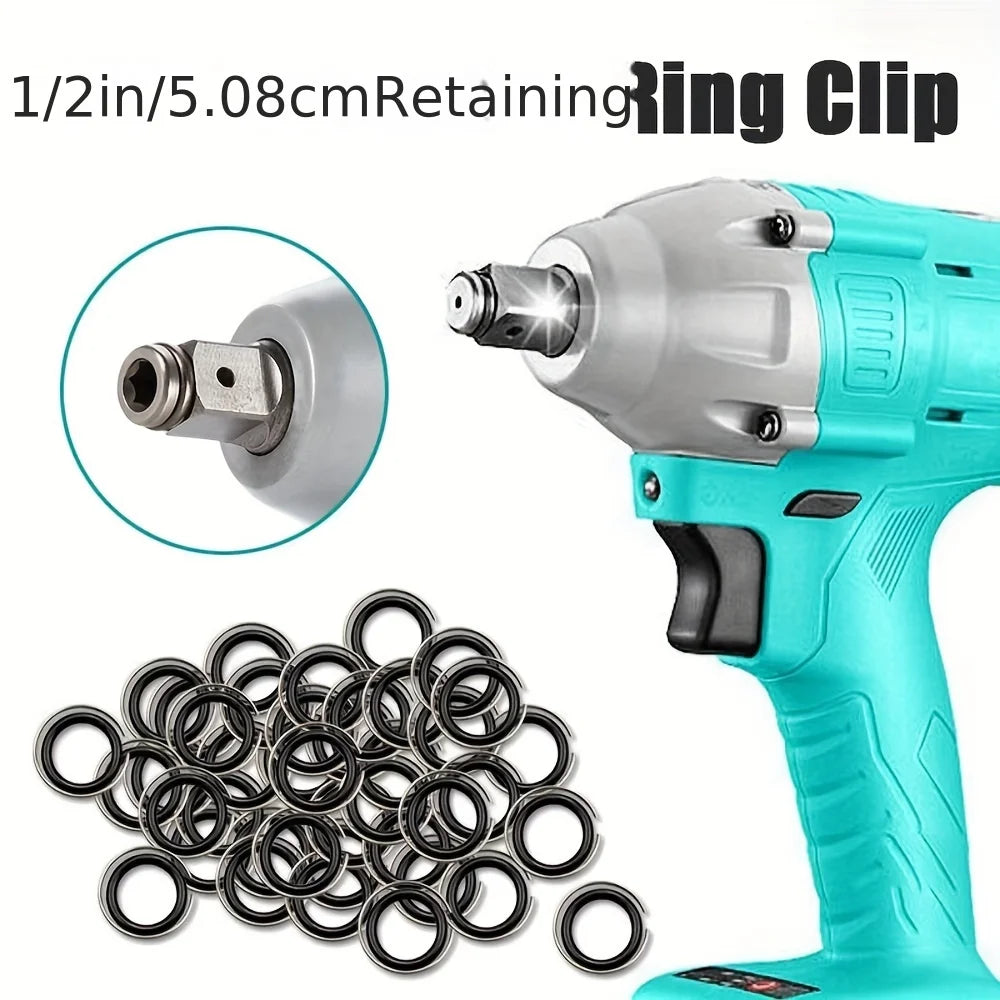 10/20Pcs stainless steel retaining ring clip, rubber sleeve, anti-disengagement O-ring sleeve, suitable for impact wrenches Qme