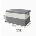 Foldable Large Capacity Storage Bin for Clothes & Quilts Collapsible Wardrobe Organizer Box for Toys Bedding & Home Qme XXL