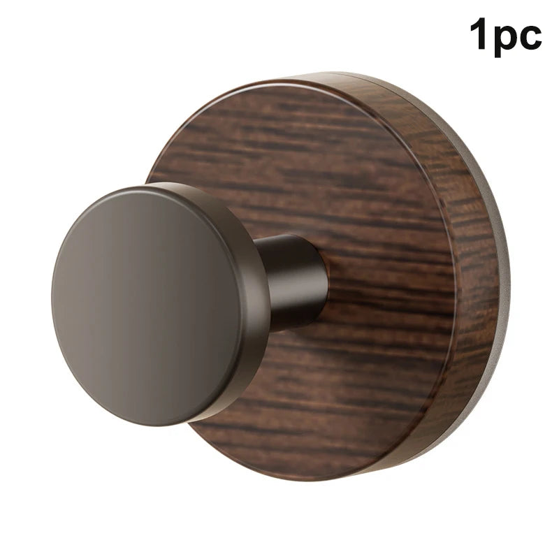 Wall-mounted Storage Rack Wood Suction Cup Hooks Walnut Keys Decor Qme 1pc