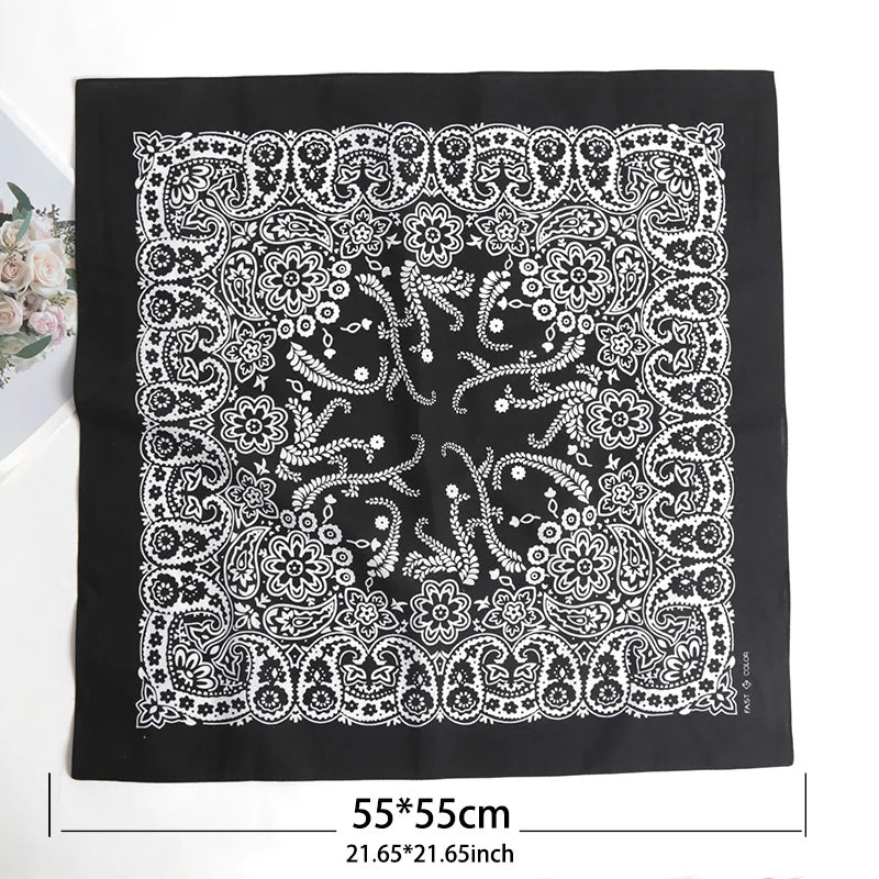Unisex Hip Hop Women Men Bandana Scarf Punk Square Bandanas Headwear Qme