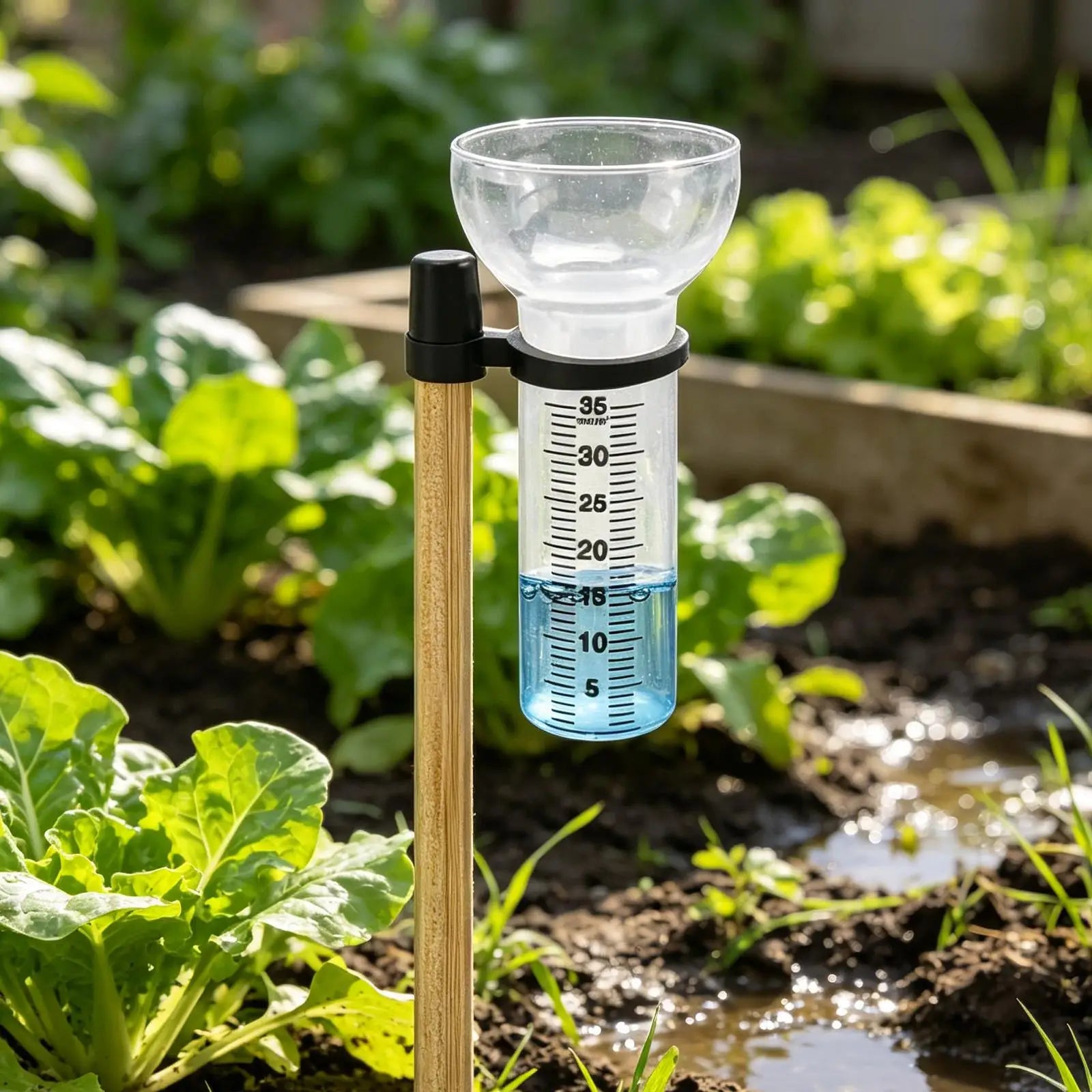 Rain Gauge Outdoor 2 Clear Glass Accurate Cups Stand Replacement Tube Qme