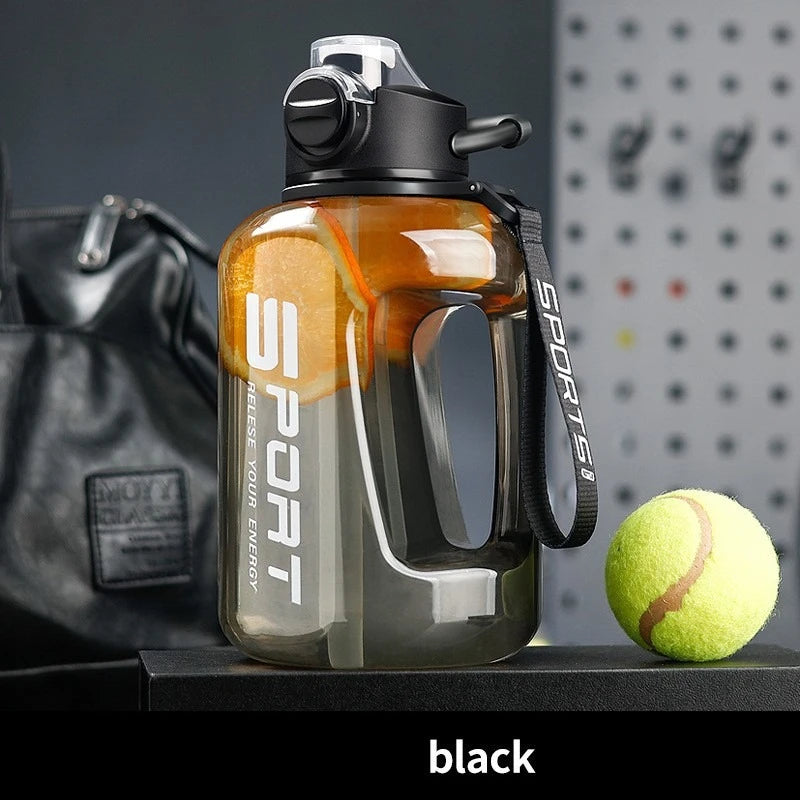Extra Large Capacity Sports Fitness Straw Water Bottle Qme