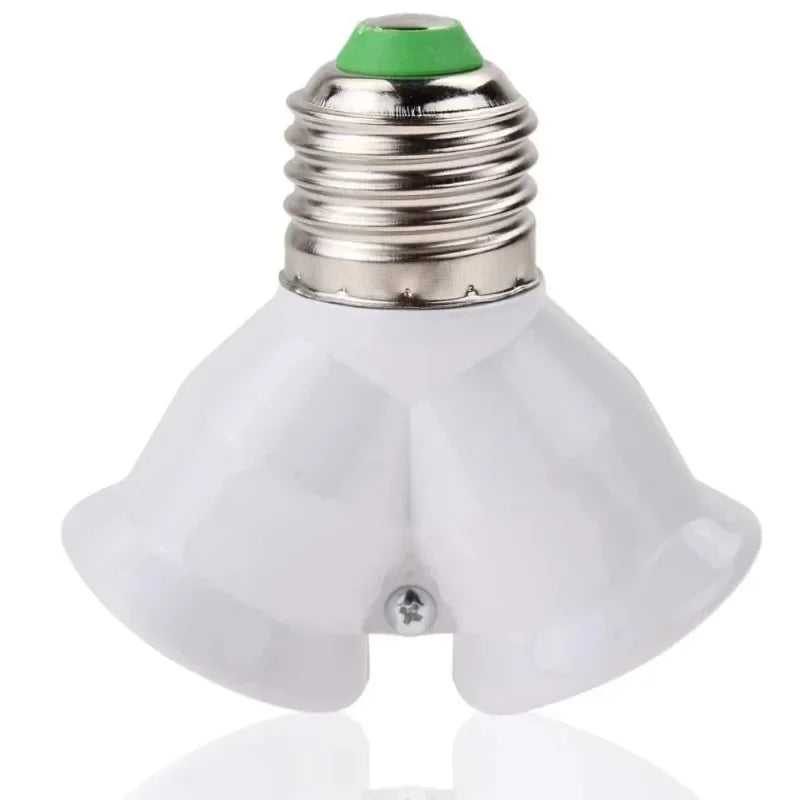 Screw E27 LED Base Light Lamp Bulb Socket E27 To 2-E27 Splitter Adapter Lamp Holder E27 Socket Bulb Holder Qme
