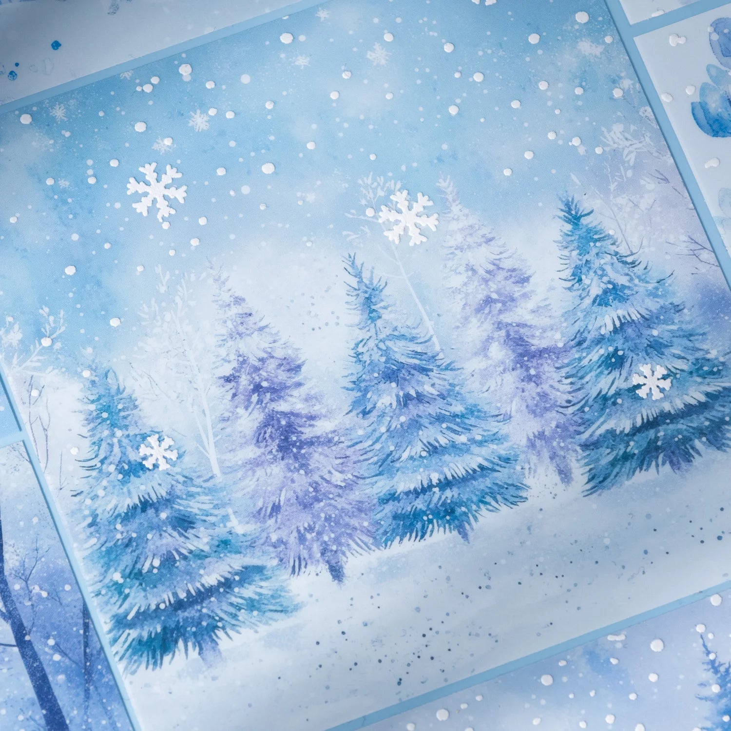 10 Sheets/Bag Winter Snowflake Theme Realistic Snow Particle 3D Sticker Pack for DIY Scrapbook Phone Case Notebook Background Qme