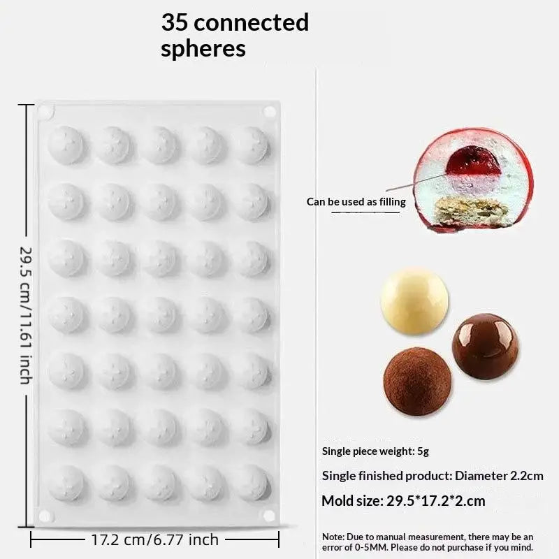 Multiple Round Ball Shape Silicone Molds Cake Decorating Tools Qme 1