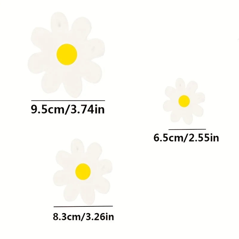 12 White Daisy Flower Decoration Banners Qme