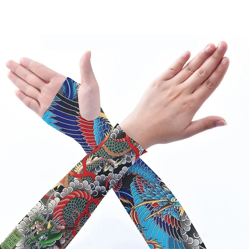 Summer Cold Sleeves Ice Wristbands UV Protection Wrists Flower Arms Qme style3 One Size