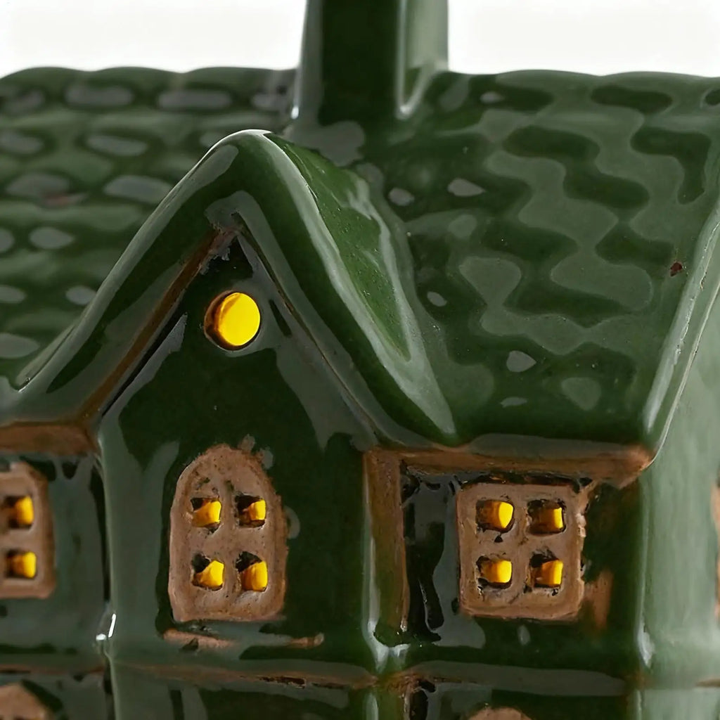 Christmas House Ceramic Light Table Centerpieces Holiday Seasonal Qme
