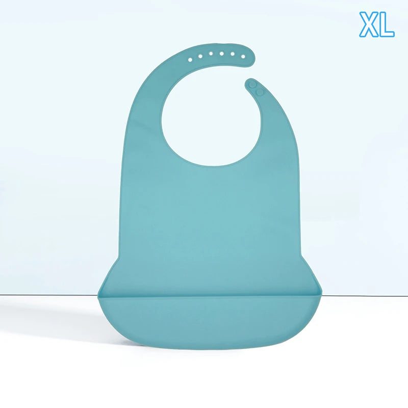 Silicone Bib Protector Waterproof Adult Mealtime Anti-oil Disability Qme XL Green