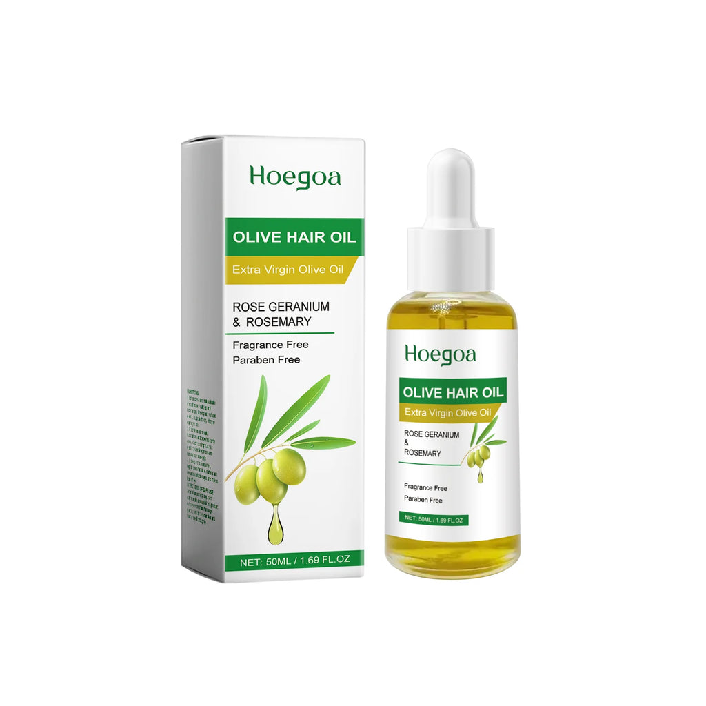 Olive Hair Oil Strengthen Roots Enhance Thickness Damaged Repair Qme 50ml Boxed