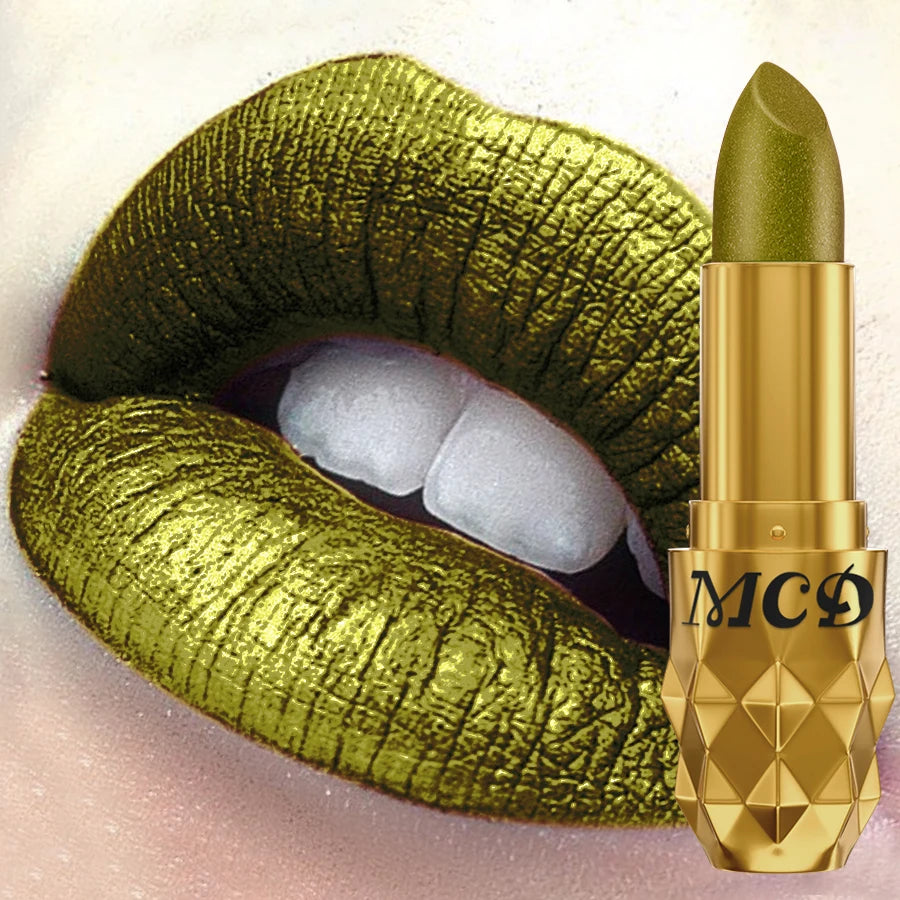 Smoky Green Lipstick Pen Waterproof Glitter Shimmer Lip Korean Makeup Qme