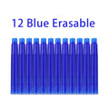 12-20PCS/Set Erasable Blue Ink Sac Fountain Pen Ink Cartridges Refills Ink 3.4mm Refillable Refills Drawing School Office Suppli Qme 12 blue