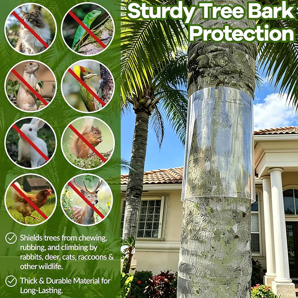 Tree Guards Iguana Cat Prevention PET Transparent Waterproof Tree Trunk Bark Protector Guard For Garden Yard Pathway Driveway Qme