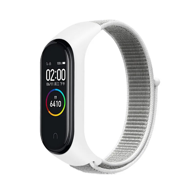 A Durable Nylon Loop Watch Strap with Freely Adjustable Velcro for Xiaomi Mi Band Fashionable Replacement Wrist Band Accessory Qme seashells Mi8 9 10